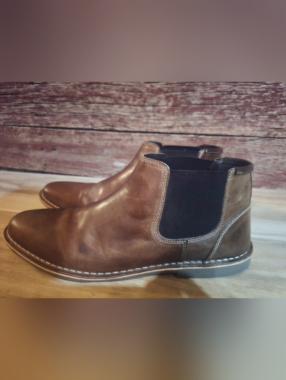 Men's Steve Madden Genuine Leather Classic Slip-On Ankle Boots Dress Shoes